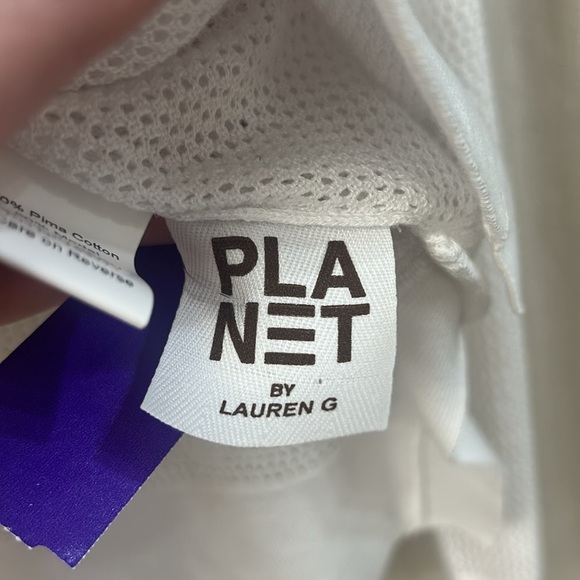 Planet by Lauren G White Mesh Knit Shirt - Picture 3 of 3